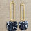 Thumbnail: Black & White Resin Earrings with Gold Rectangular Hardware
