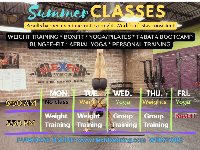 SUMMER CLASS SCHEDULE