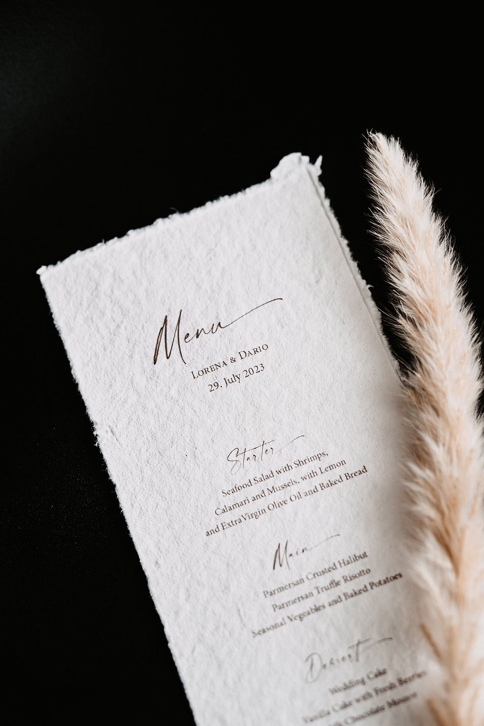 Hochwertige Menükarten für die Hochzeit