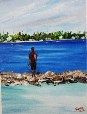 P10   Man on the rocks - Getting a bite   11X14.jpg