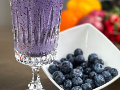 A Blueberry Almond Protein Smoothie