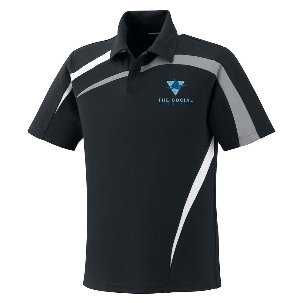 the social sharks promotional polo shirt
