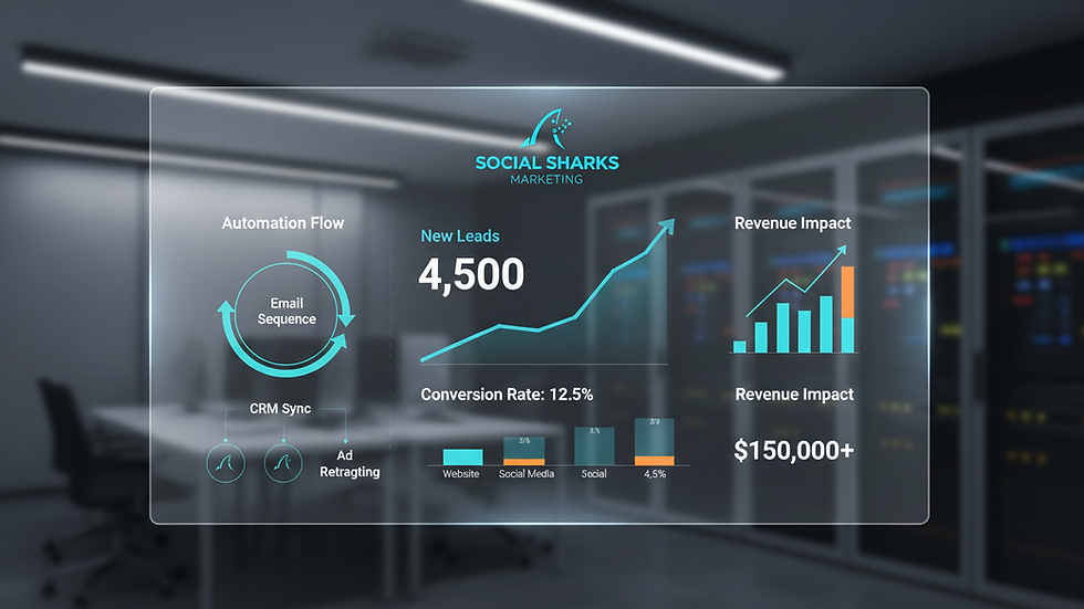 Close-up view of a digital marketing dashboard showing lead generation metrics