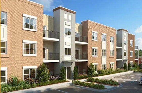 Modern brick apartment building in an investment portfolio