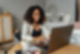 A woman using her laptop