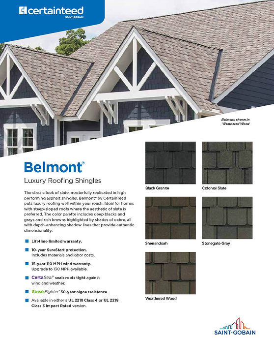 Belmont Shingle color Chart