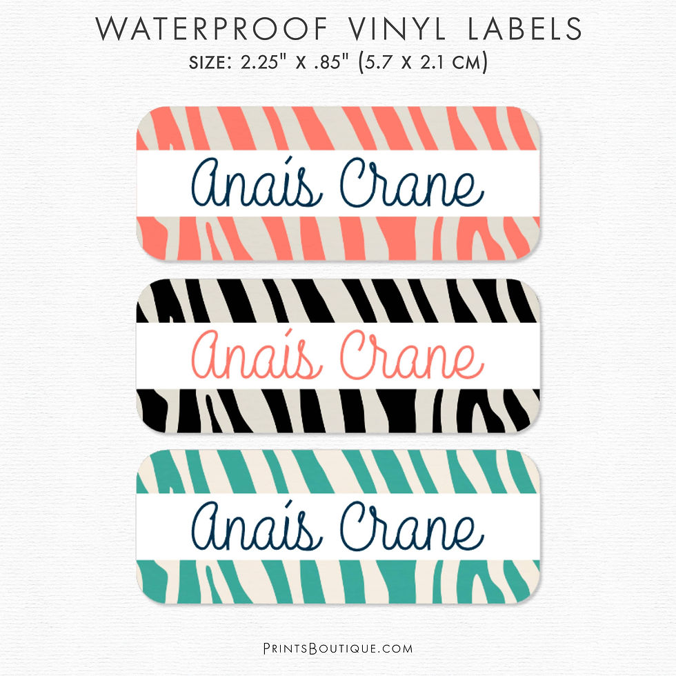 Animal print waterproof name labels (NS-12)