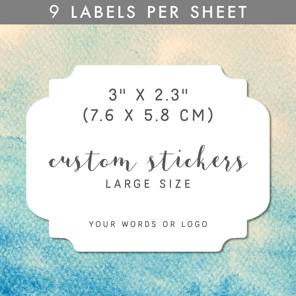 Custom fancy rectangle labels 3" x 2.3" (S-160)