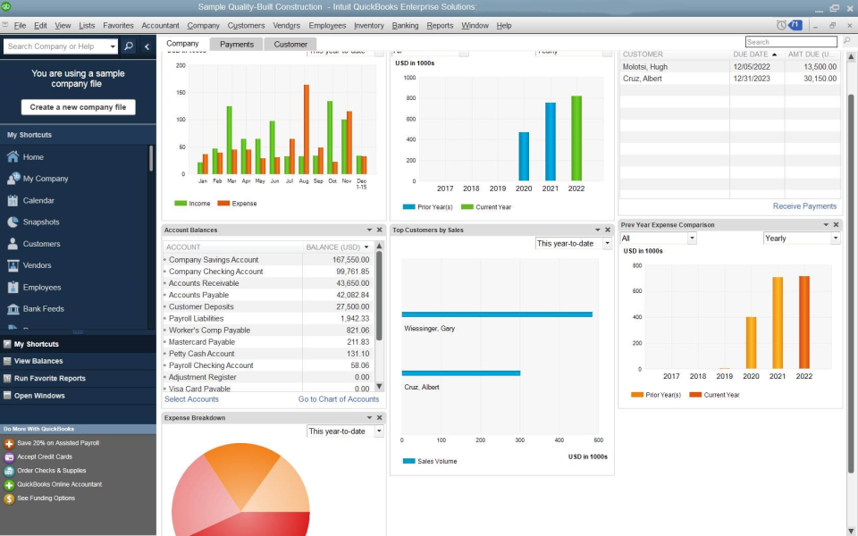 Thumbnail: QuickBooks Desktop Enterprise 2021 5 User USA No Subscription Digital Download