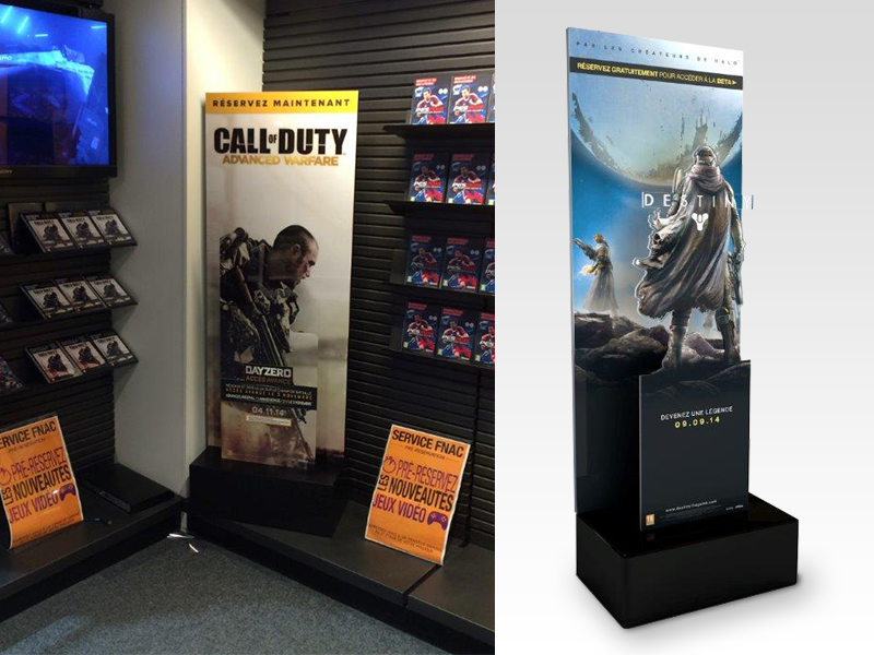 Podiums with changeable posters