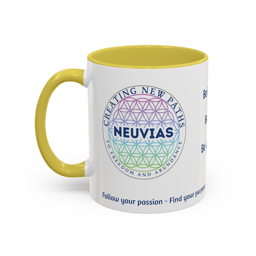 Thumbnail: Inspirational Colorful Mug - Neuvias - Be Present, Be Love, Be Grateful