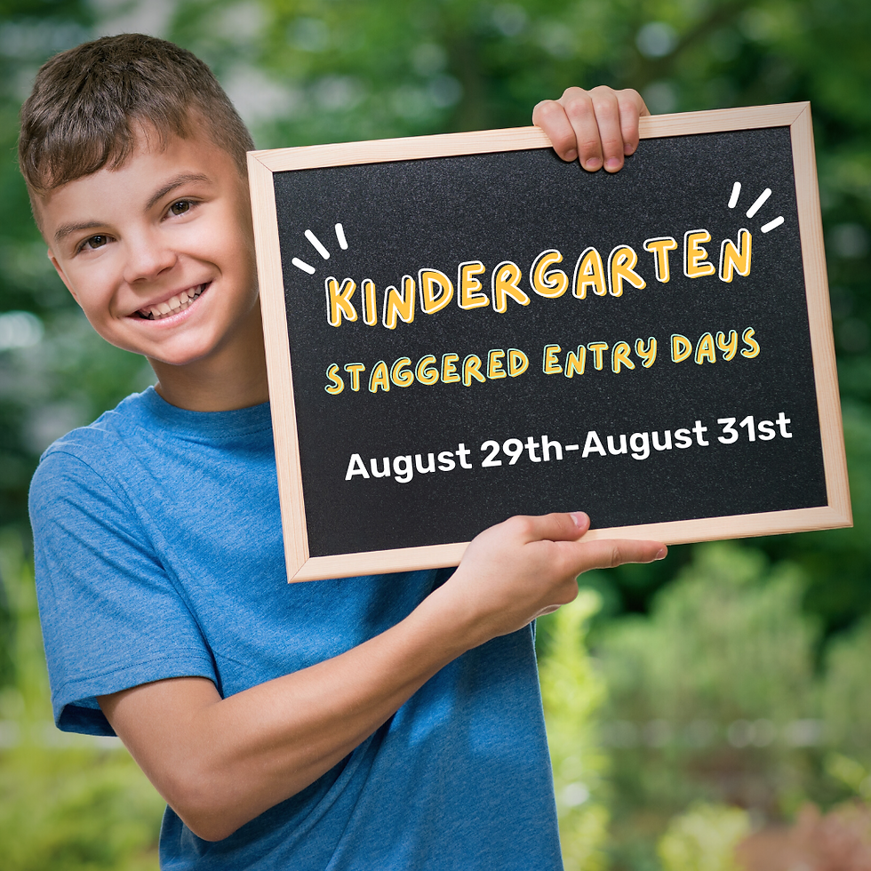 Staggered Entry days for Kindergarten students