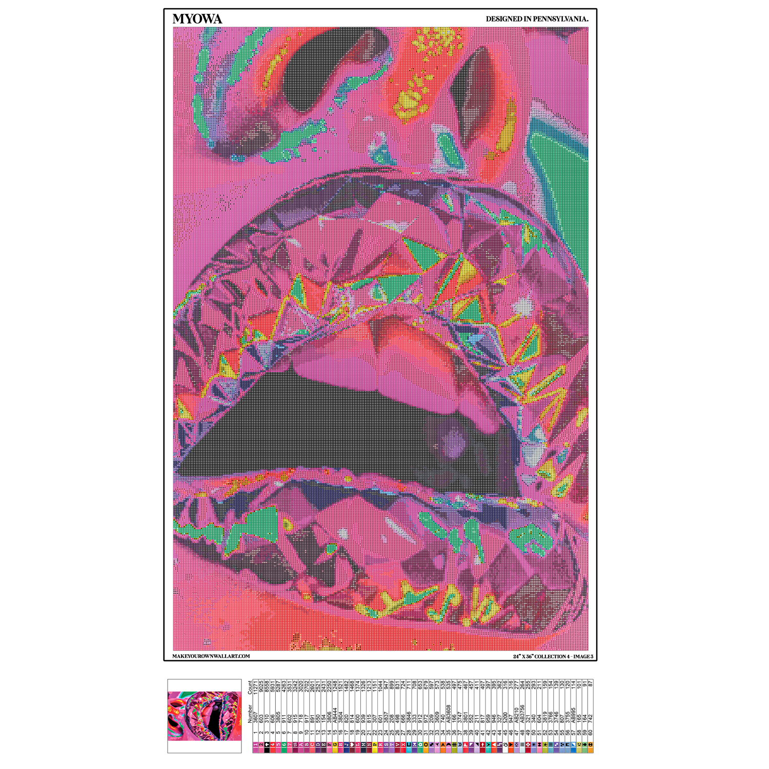 4-3 "PINK LADY" - 24" X 36" - RESIN SQUARE + 5 AB'S