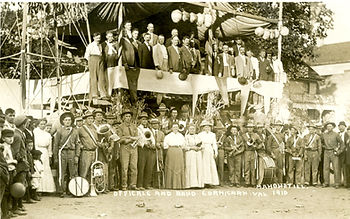 Officials and band from the 1910 Corn Carnival