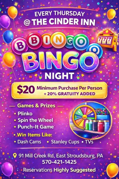FREE FAMILY BINGO (CALL FOR RESERVATIONS)