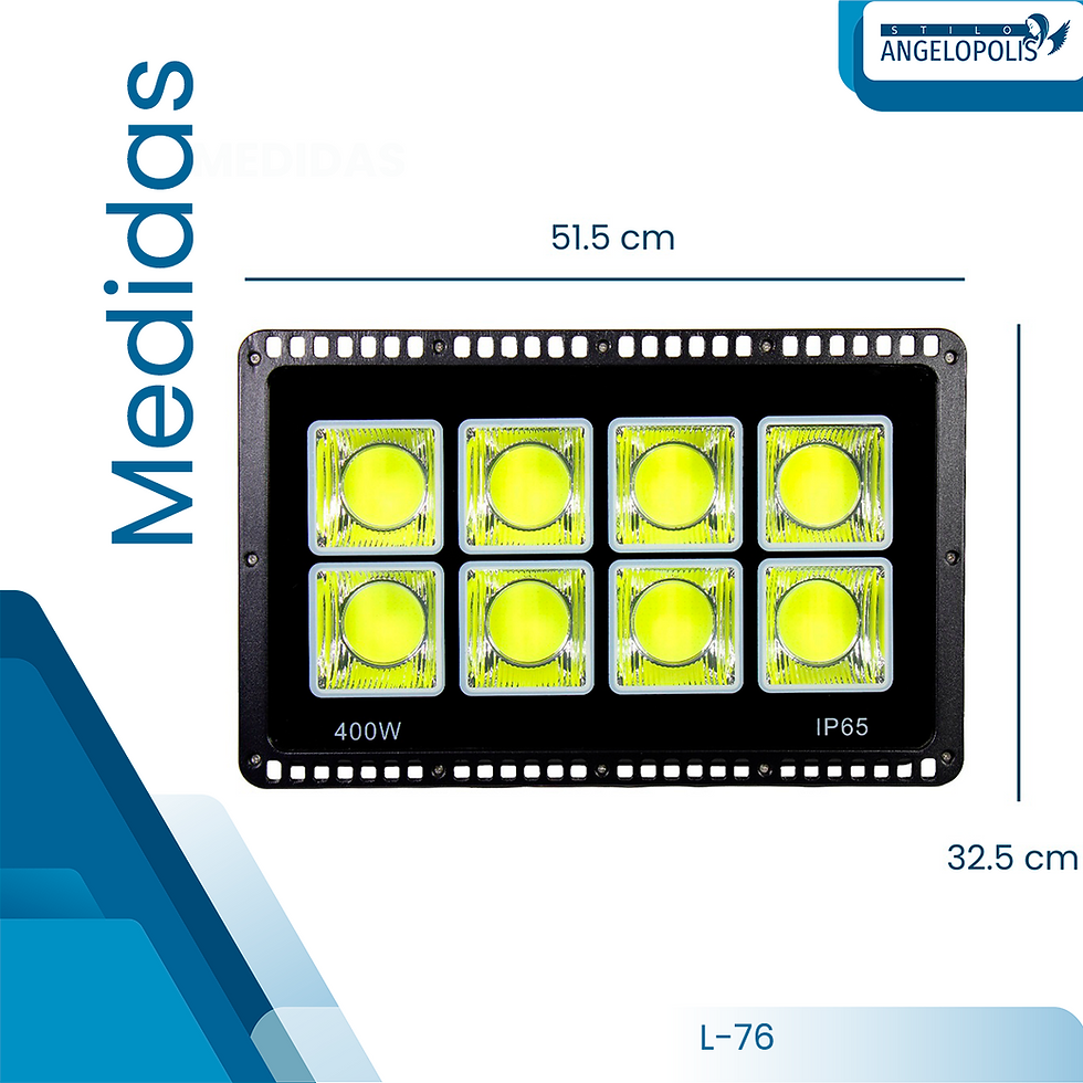 Medidas Reflector Corriente Eléctrica LED de 400W Stilo Angelópolis
