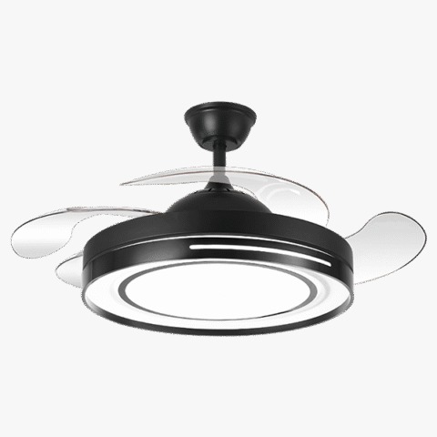 Ventilador de Techo con Iluminación LED 77W Color Negro Estilo Contemporáneo