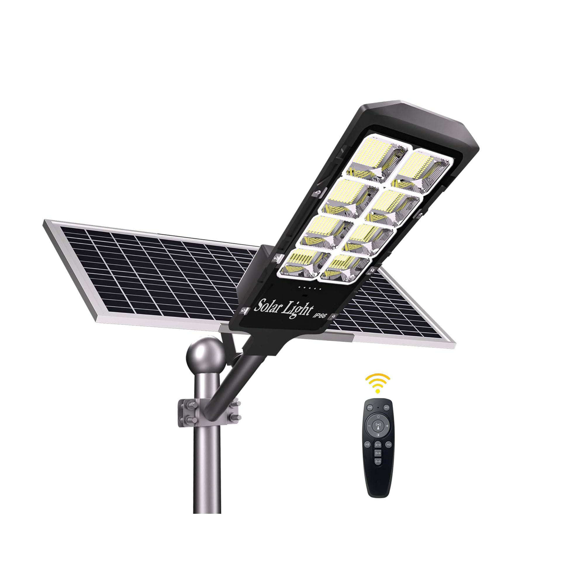 Lámpara Solar 300W para Exteriores con Panel Solar de Alta Eficiencia