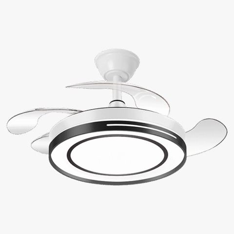 Ventilador de Techo con Iluminación LED 77W Color Blanco y Negro Estilo Moderno