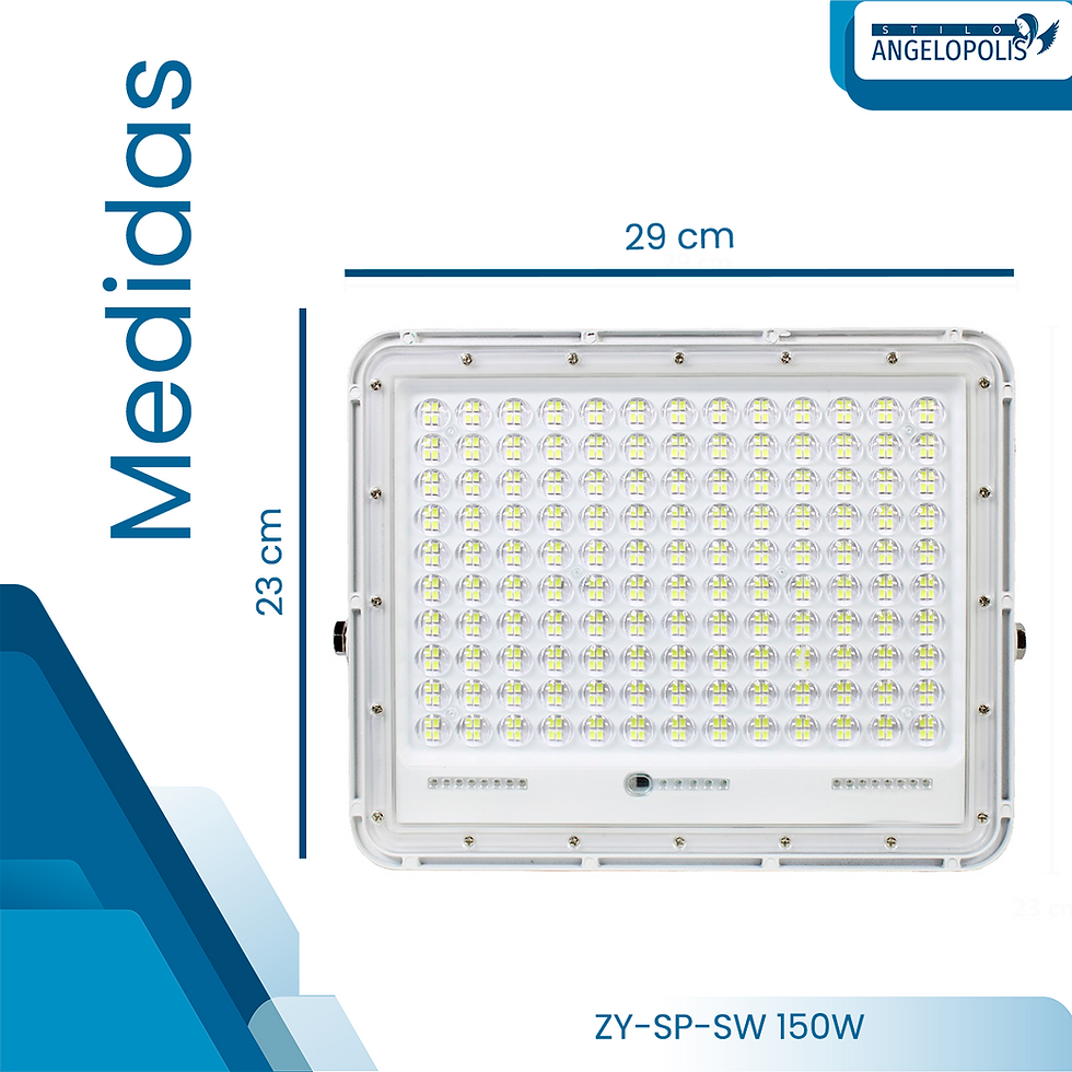 Medidas de Reflector Solar LED de 150w Alta Potencia y Amplitud con Control Remoto