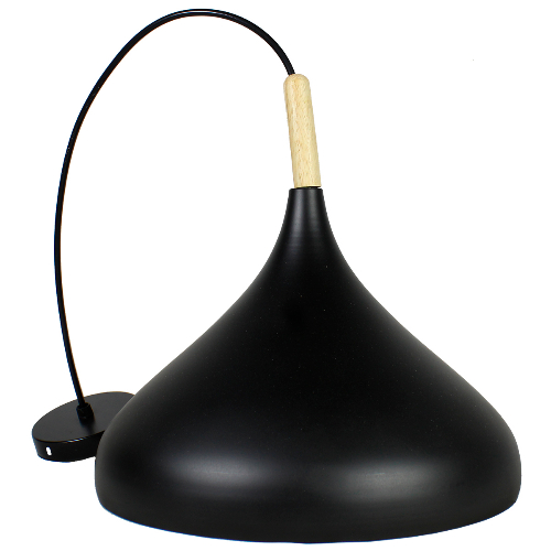 Lámpara Colgante Negra Diseño Campana Extendida 