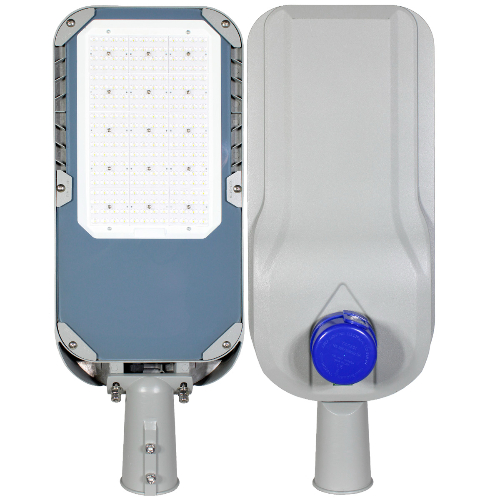 Lámpara LED Suburbana 150W Gris con Fotocelda de Media Vuelta