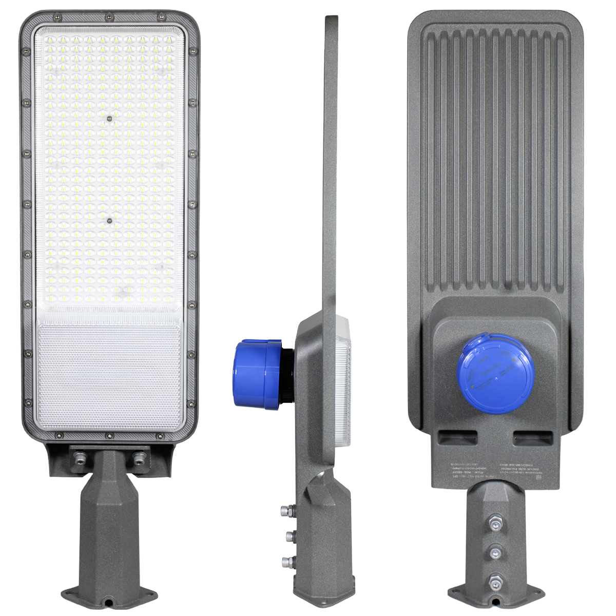 Lámpara Suburbana LED MERCURY de 200W Acabado Gris de Aluminio Fundido