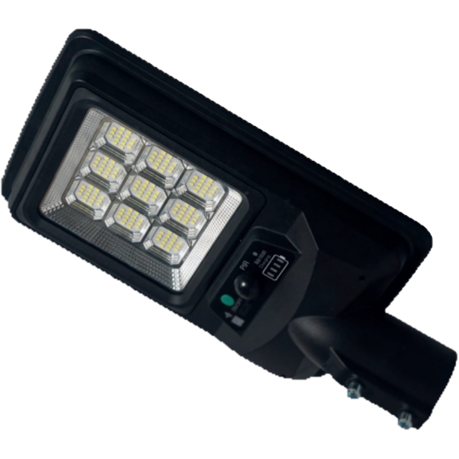 Lámpara Solar LED 30W Exterior Negra Iluminación Rápida y Eficiente