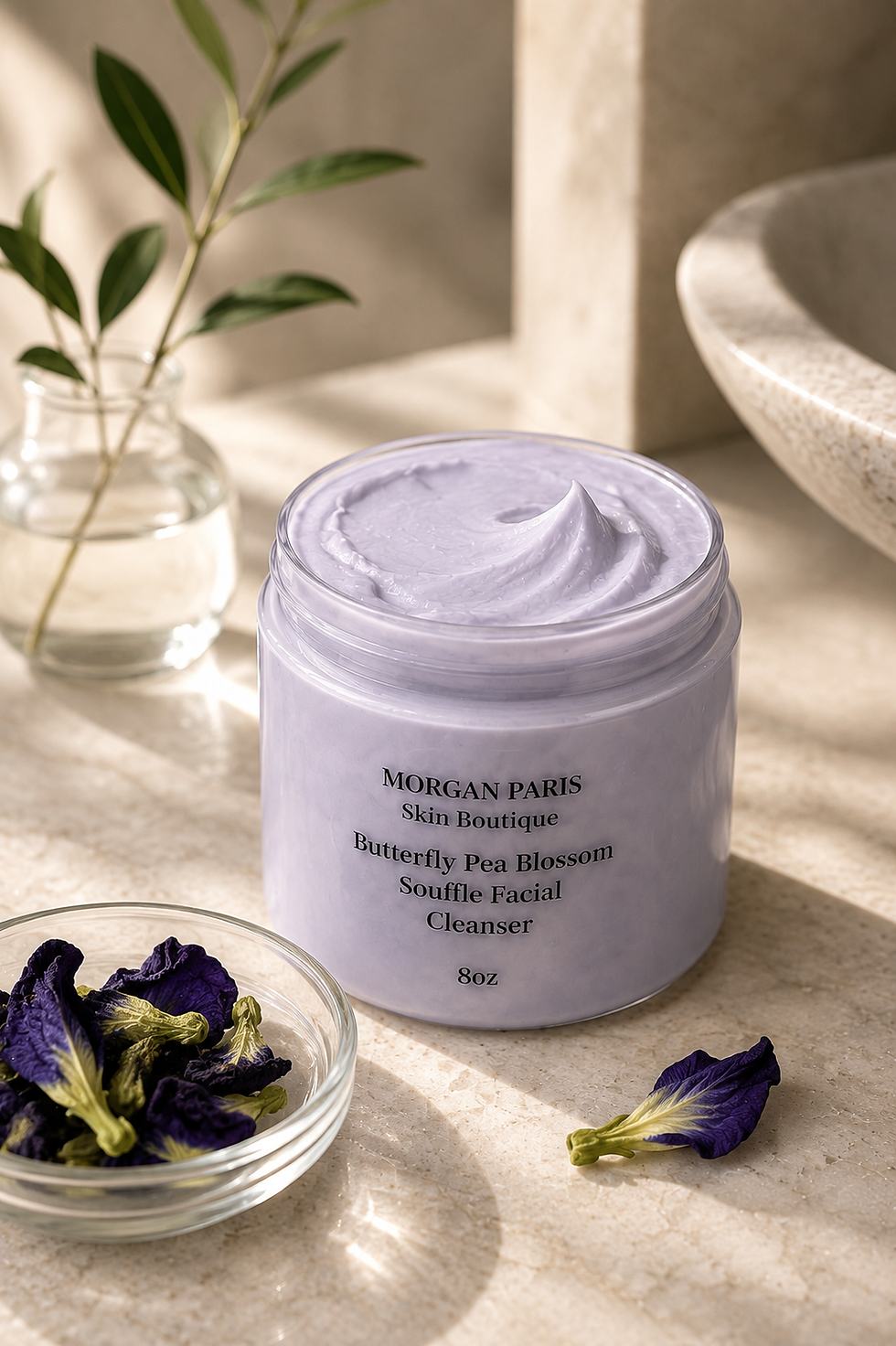 Butterfly Pea Blossom Soufflé Facial Cleanser with butterfly pea botanicals