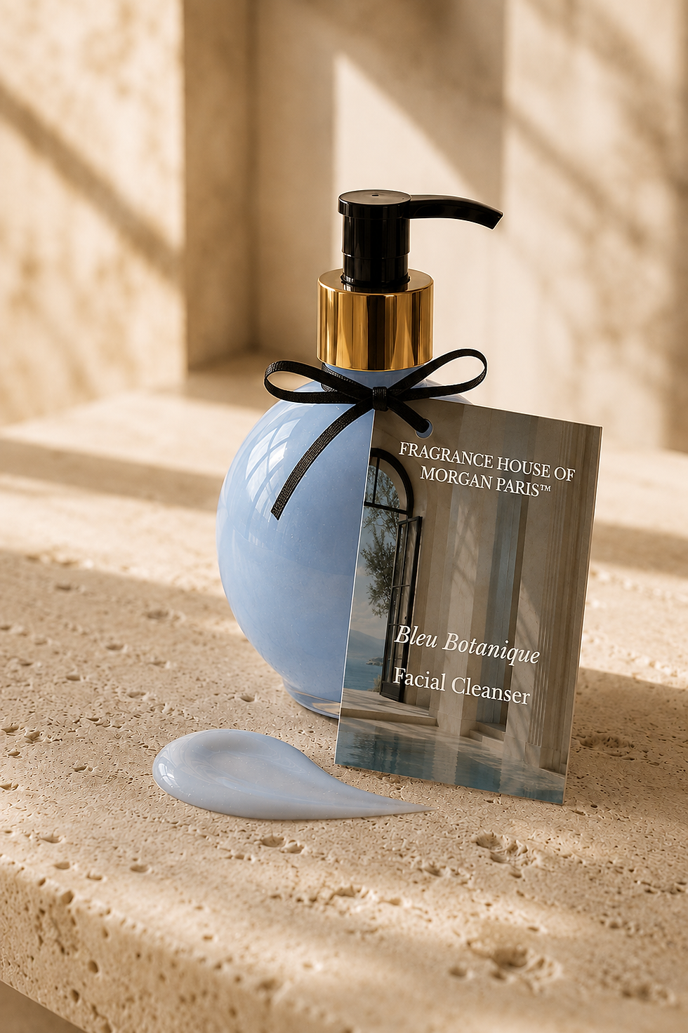 Bleu Botanique Botanical Facial Cleanser in a luxury bathroom setting