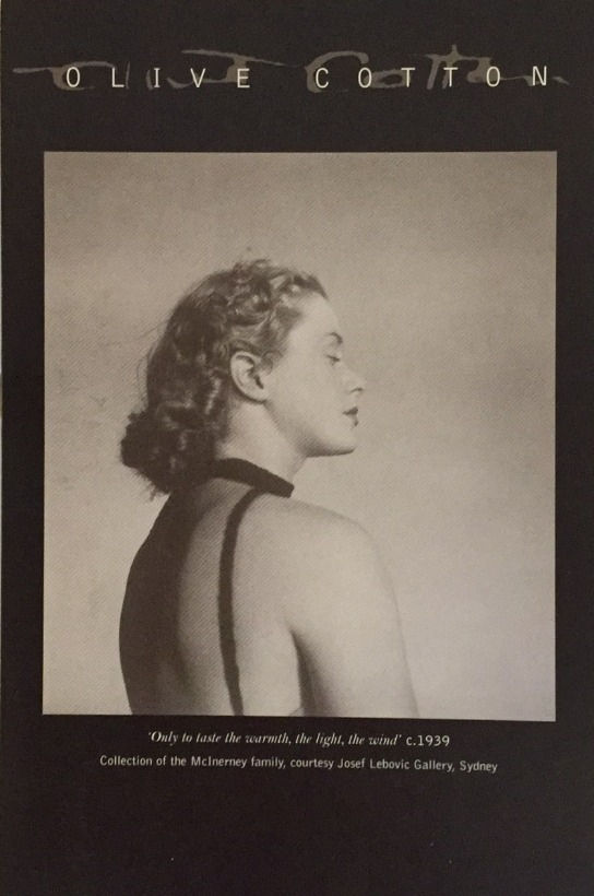 Olive Cotton, exhibition card