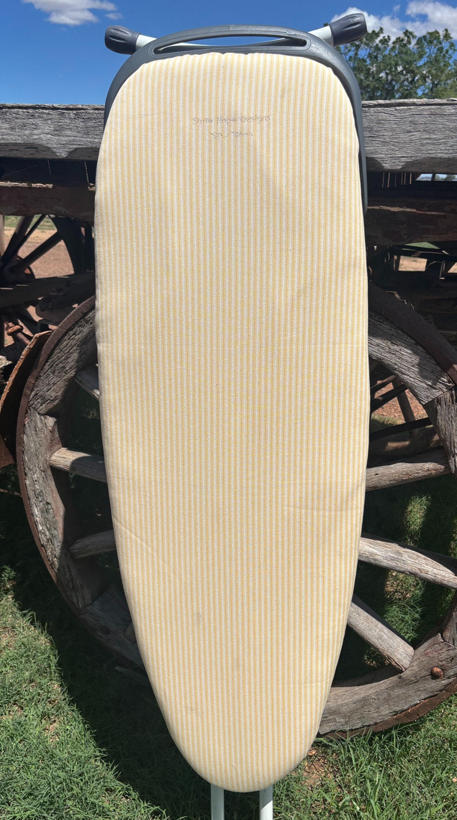 Yellow Ticking Single Sided Padded Cover