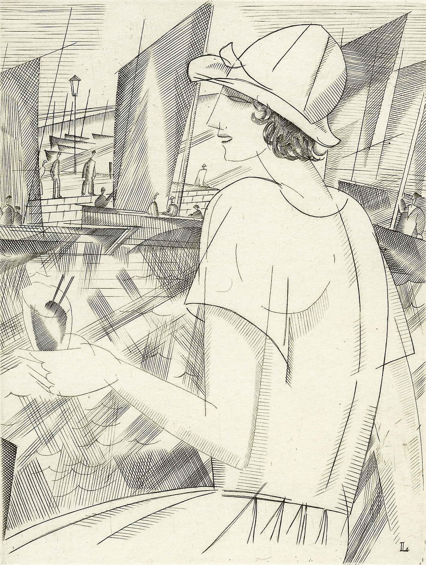 J E Laboureur, Jeune Fille au Cocktail