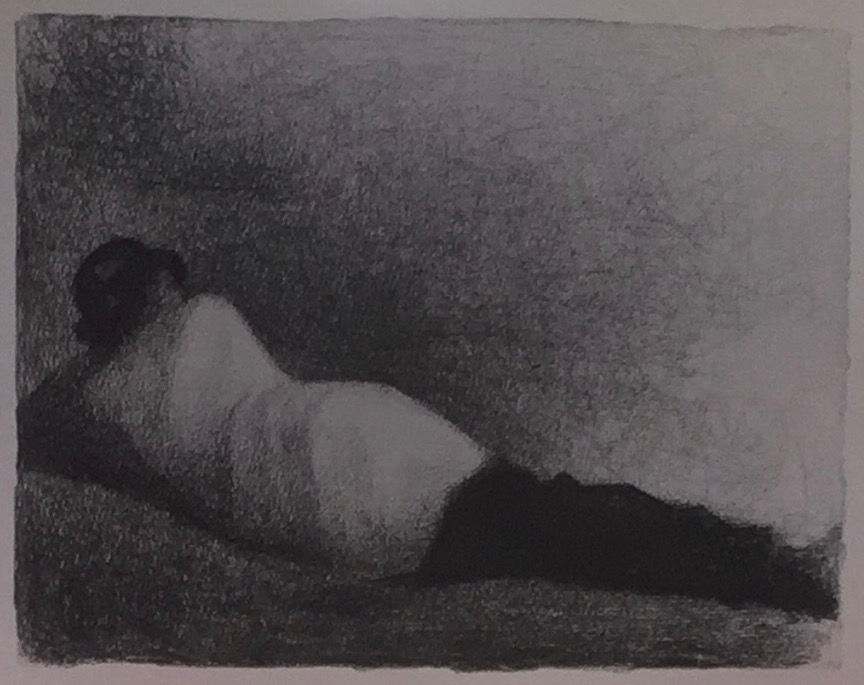Georges Seurat, Reclining Man, Study for Bathers as Asnieres 2