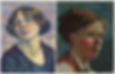 Lucie Cousturier, Self Portrait, c1905-10; Grace Cossington Smith, Study of A Head, Self Portrait,1916