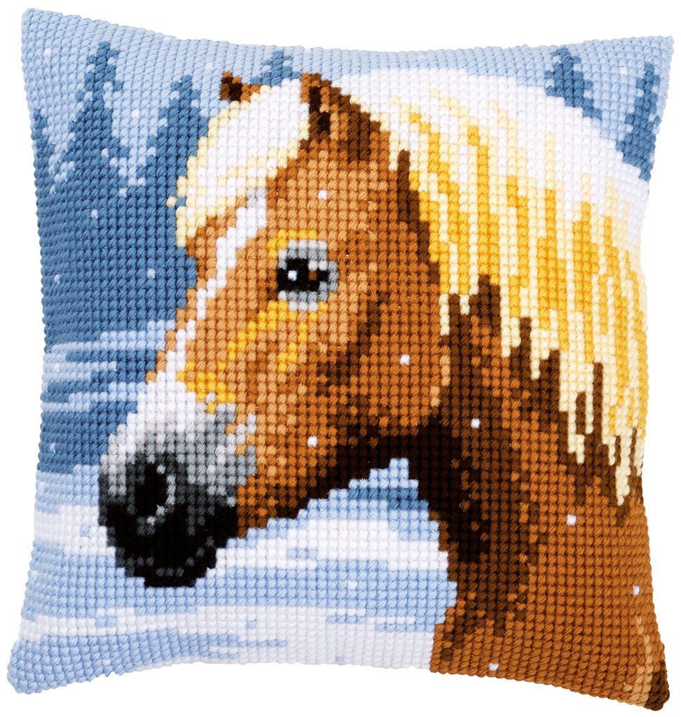 VERVACO Cross Stitch Cushion Kit Horse & Snow - PN-0157077