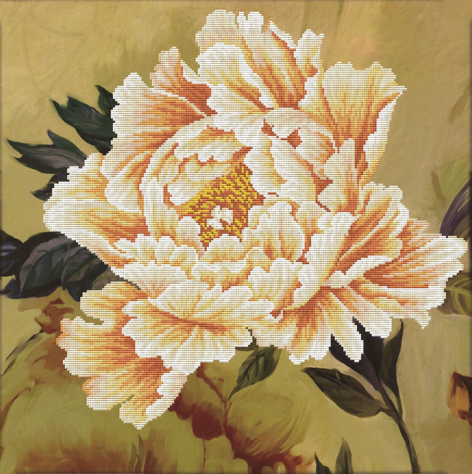 Ladybird No Count Cross Stitch Kit - BLOOMING PEONY 2 450037
