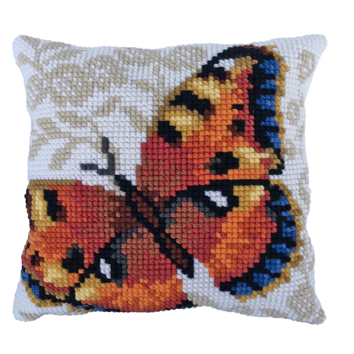 Ladybird Cross Stitch Cushion Kit - UMBER BUTTERFLY LH9010