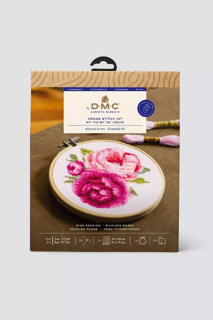 DMC Cross Stitch Kit - Pink Peonies BK1895