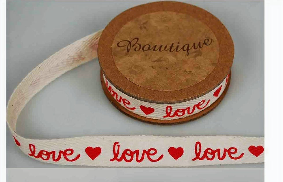 Bowtique Printed Gross Grain Ribbon - Love VR15.074