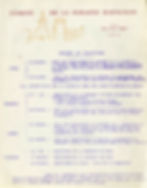 Horaires des répétitions. 1947