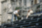 Montage des gradins, cloître des Célestins. 1992