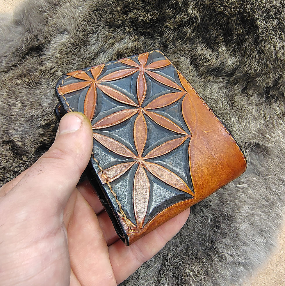 Thumbnail: Sacred Geometry Bifold Wallet - Tan