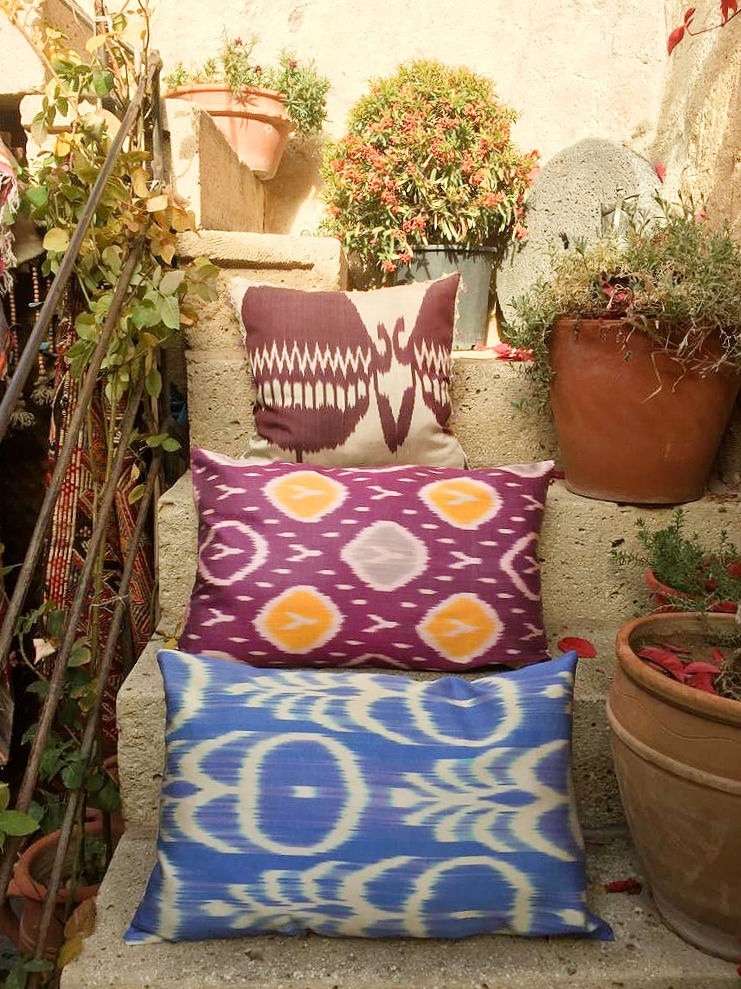 Thumbnail: Handwoven IKAT Pillow                                              Silk & Cotton