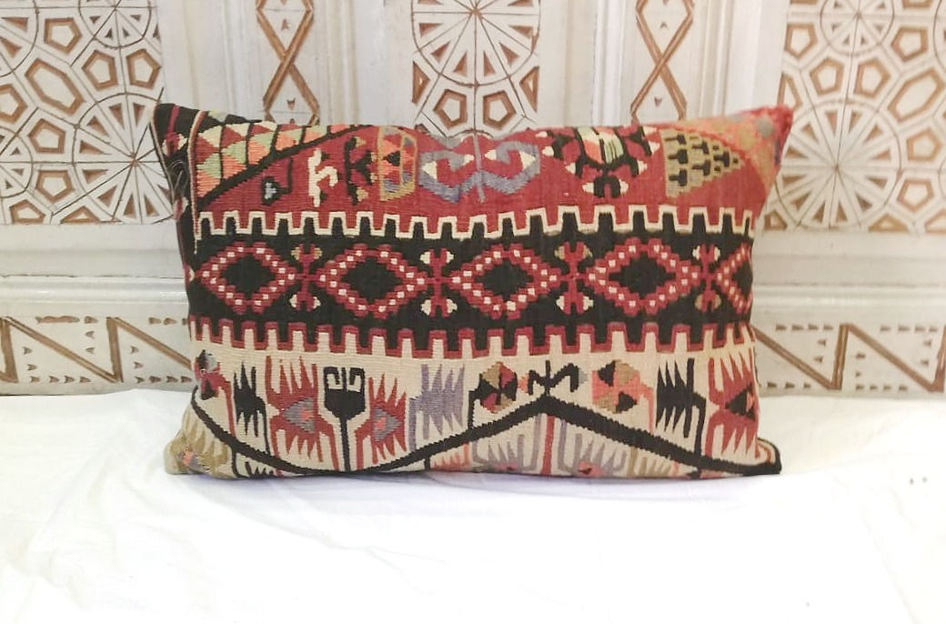 Vintage Kilim Pillow       Large 65x43cm  Anatolia Earth