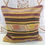 Thumbnail: Vintage Turkish Kilim Cushion - 40 x 40 Aubergine + Pistachio Nomadic Stripe