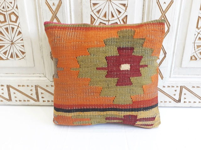 Thumbnail: Vintage Kilim Pillow - Orange Bold