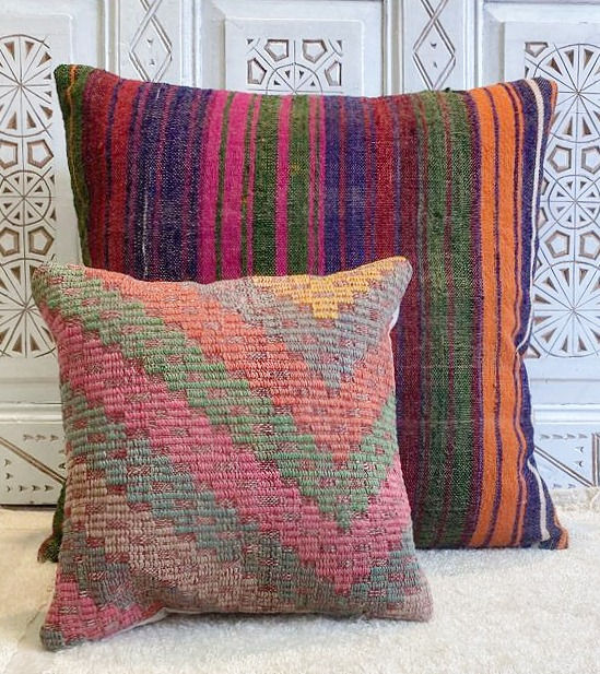 Thumbnail: Large Kilim Floor Pillow                                                 65x65cm