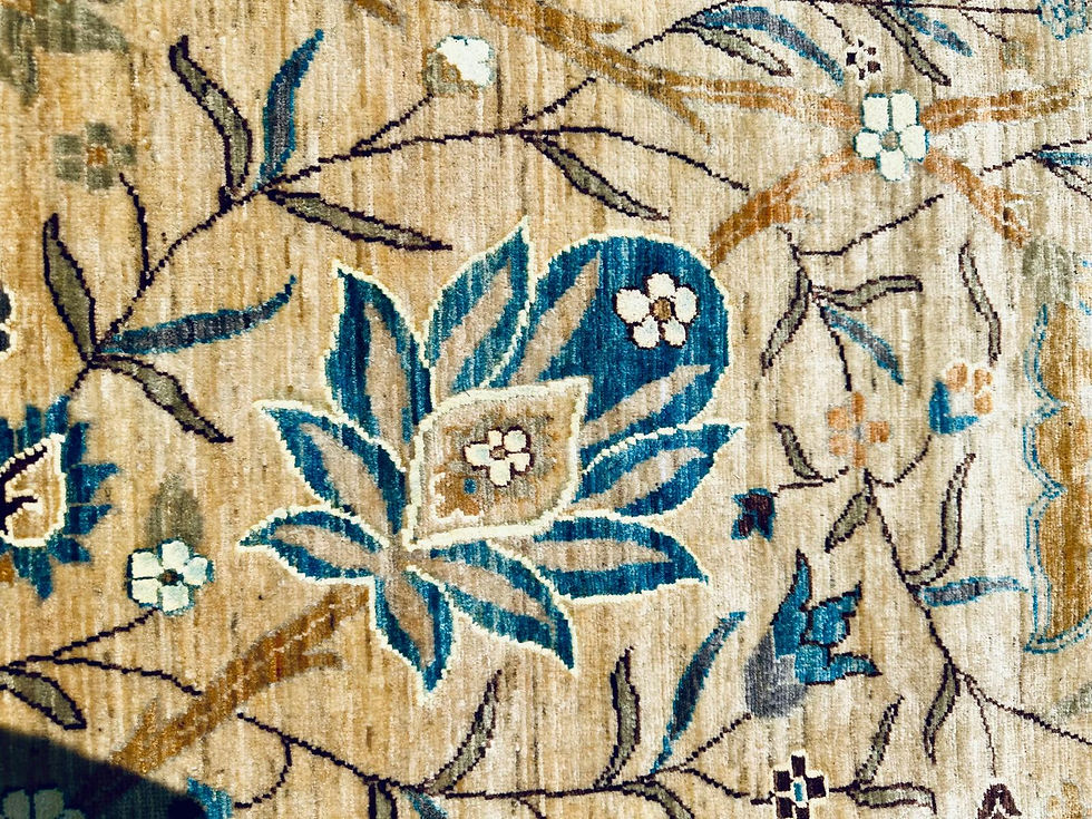 Thumbnail: Contemporary Floral Rug  Caramel & Olive