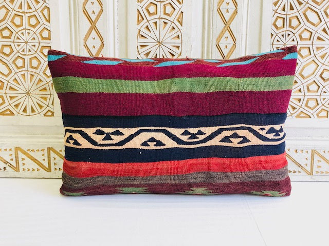 Vintage Turkish Kilim Pillow - Bed Pillow 65x43 cm